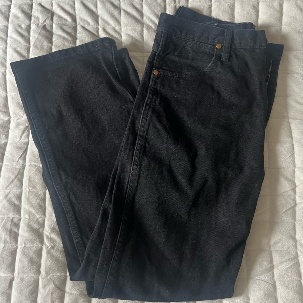 Wrangler bootcut black denim jeans 32 x 30